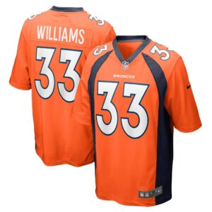 Men's Denver Broncos Javonte Williams Nike Orange Game Jersey