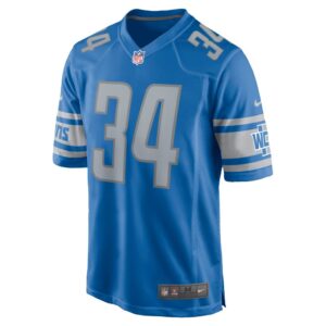 Men's Detroit Lions Alex Anzalone Nike Blue Game Jersey