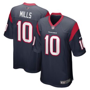 Men's Houston Texans Davis Mills Nike Navy Game Jersey