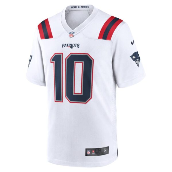 Men's New England Patriots Mac Jones Nike White Team Game Jersey