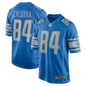 Men's Detroit Lions Shane Zylstra Nike Blue Game Jersey