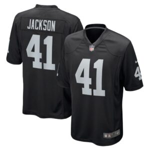 Men's Las Vegas Raiders Robert Jackson Nike Black Game Jersey