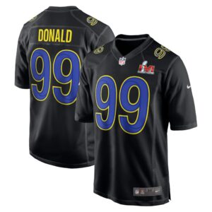 Men's Los Angeles Rams Aaron Donald Nike Black Super Bowl LVI Game Fashion Jersey