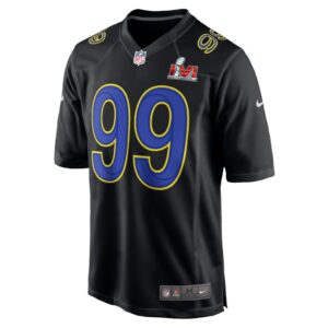 Men's Los Angeles Rams Aaron Donald Nike Black Super Bowl LVI Game Fashion Jersey