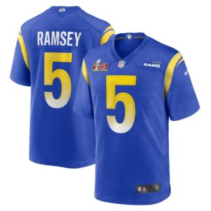 Men's Los Angeles Rams Jalen Ramsey Nike Royal Super Bowl LVI Game Patch Jersey