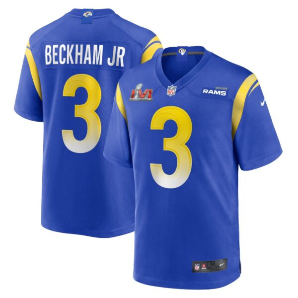 Men's Los Angeles Rams Odell Beckham Jr. Nike Royal Super Bowl LVI Game Patch Jersey