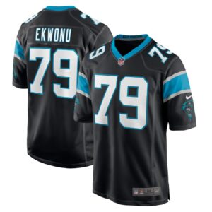 Men's Carolina Panthers Ikem Ekwonu Nike Black 2022 NFL Draft First Round Pick Game Jersey