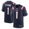 Men's New England Patriots Cole Strange Nike Navy 2022 NFL Draft First Round Pick Game Jersey