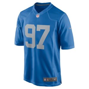 Men's Detroit Lions Aidan Hutchinson Nike Blue 2022 NFL Draft First Round Pick Alternate Game Jersey