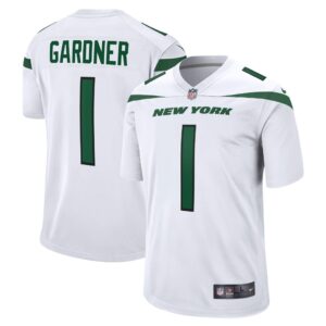 Men's New York Jets Ahmad Sauce Gardner Nike White 2022 NFL Draft First Round Pick Game Jersey