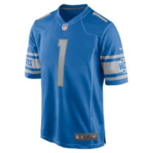 Men's Detroit Lions Jameson Williams Nike Blue 2022 NFL Draft First Round Pick Player Game Jersey