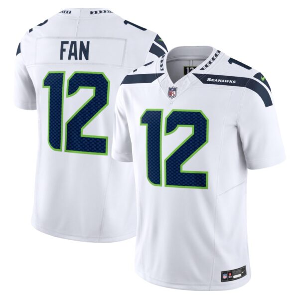 Men's Seattle Seahawks 12th Fan Nike White Vapor F.U.S.E. Limited Jersey