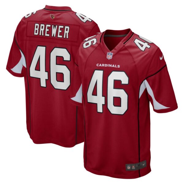 Men's Arizona Cardinals Aaron Brewer Nike Cardinal Game Jersey