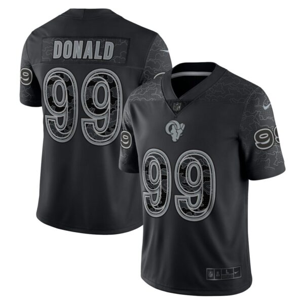 Men's Los Angeles Rams Aaron Donald Nike Black RFLCTV Limited Jersey