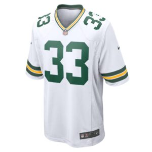 Men's Green Bay Packers Aaron Jones Nike White Game Player Jersey