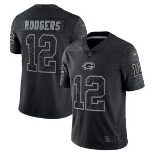 Men's Green Bay Packers Aaron Rodgers Nike Black RFLCTV Limited Jersey