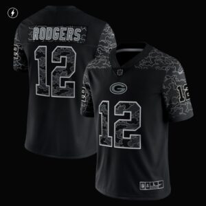 Men's Green Bay Packers Aaron Rodgers Nike Black RFLCTV Limited Jersey