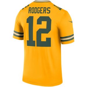 Men's Nike Aaron Rodgers Gold Green Bay Packers Inverted Legend Jersey