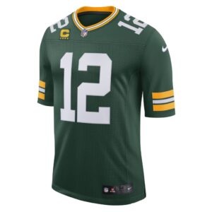 Men's Nike Aaron Rodgers Green Green Bay Packers Captain Vapor Limited Jersey