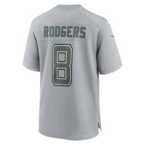 Men's New York Jets Aaron Rodgers Nike Heather Gray Atmosphere Fashion Game Jersey