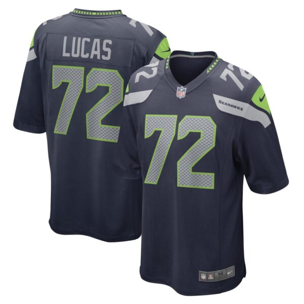 Men's Seattle Seahawks Abraham Lucas Nike College Navy Game Player Jersey