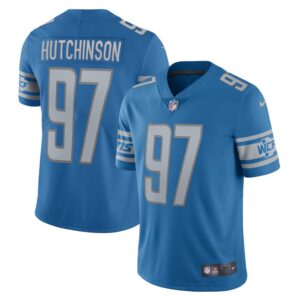 Men's Detroit Lions Aidan Hutchinson Nike Blue Team Vapor Limited Jersey