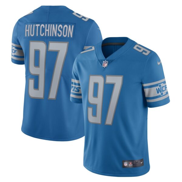 Men's Detroit Lions Aidan Hutchinson Nike Blue Team Vapor Limited Jersey