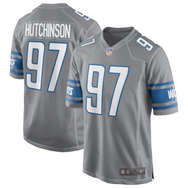 Men's Detroit Lions Aidan Hutchinson Nike Silver Game Jersey