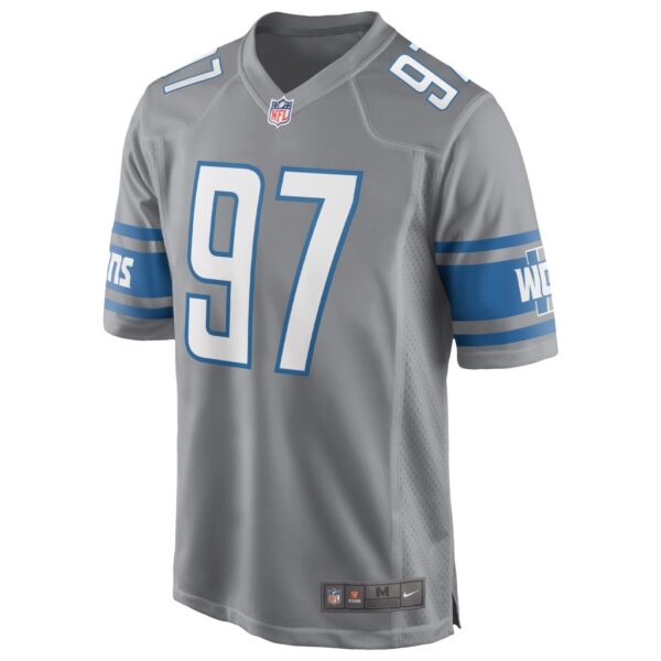 Men's Detroit Lions Aidan Hutchinson Nike Silver Game Jersey