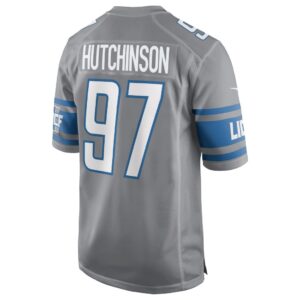 Men's Detroit Lions Aidan Hutchinson Nike Silver Game Jersey