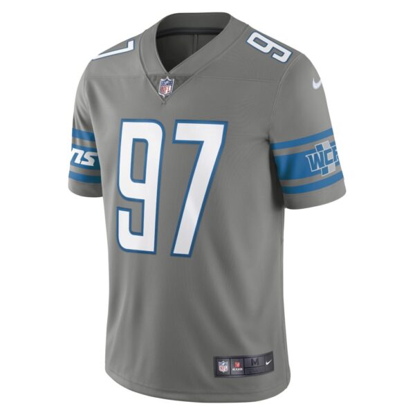 Men's Detroit Lions Aidan Hutchinson Nike Steel Alternate Team Vapor Limited Jersey