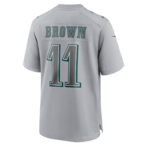 Men's Philadelphia Eagles A.J. Brown Nike Gray Super Bowl LVII Patch Atmosphere Fashion Game Jersey