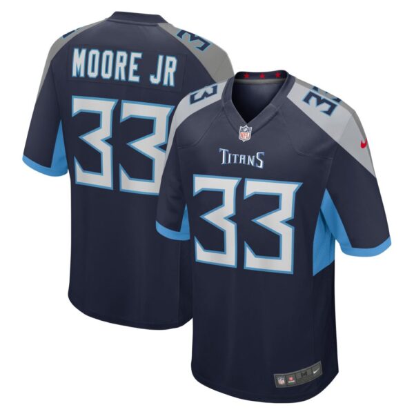 Men's Tennessee Titans A.J. Moore Jr. Nike Navy Player Game Jersey