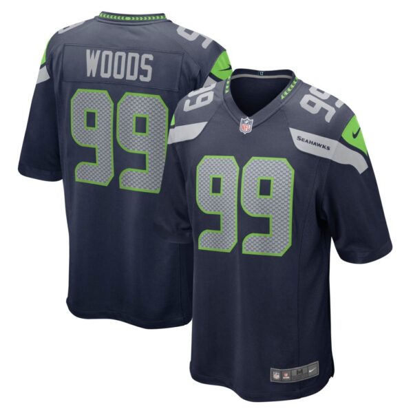 Men's Seattle Seahawks Al Woods Nike College Navy Game Player Jersey