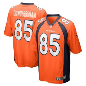 Men's Denver Broncos Albert Okwuegbunam Nike Orange Game Jersey