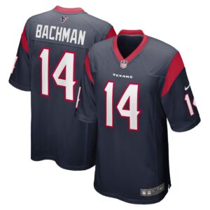 Men's Houston Texans Alex Bachman Nike Navy Team Game Jersey