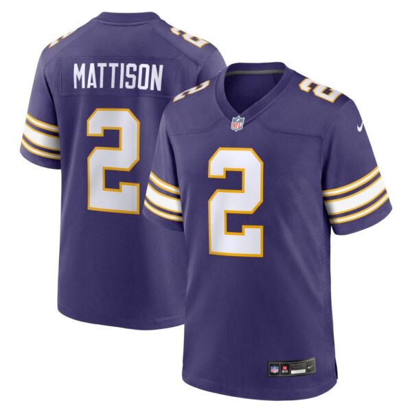 Men's Minnesota Vikings Alexander Mattison Nike Purple Classic Player Game Jersey