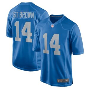 Men's Detroit Lions Amon-Ra St. Brown Nike Blue Player Game Jersey