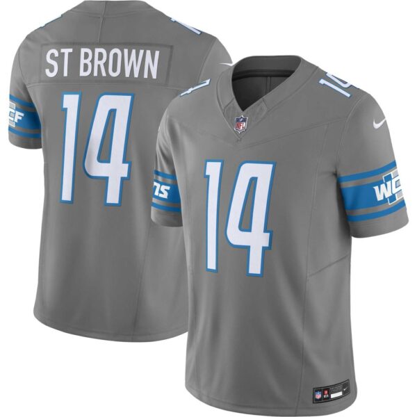 Men's Detroit Lions Amon-Ra St. Brown Nike Silver Vapor F.U.S.E. Limited Jersey