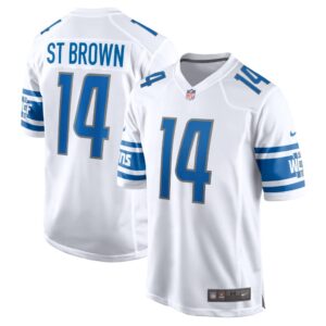 Men's Detroit Lions Amon-Ra St. Brown Nike White Player Game Jersey