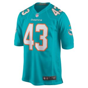 Men's Miami Dolphins Andrew Van Ginkel Nike Aqua Game Jersey