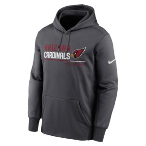 Men's Arizona Cardinals Nike Anthracite Prime Logo Name Split Pullover Hoodie