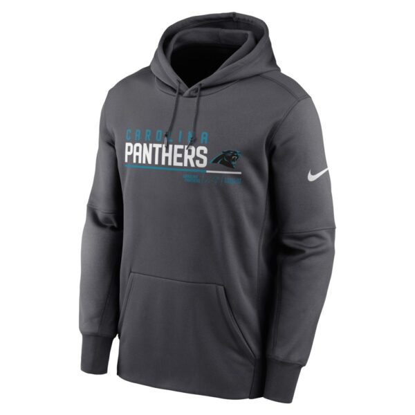 Men's Carolina Panthers Nike Anthracite Prime Logo Name Split Pullover Hoodie