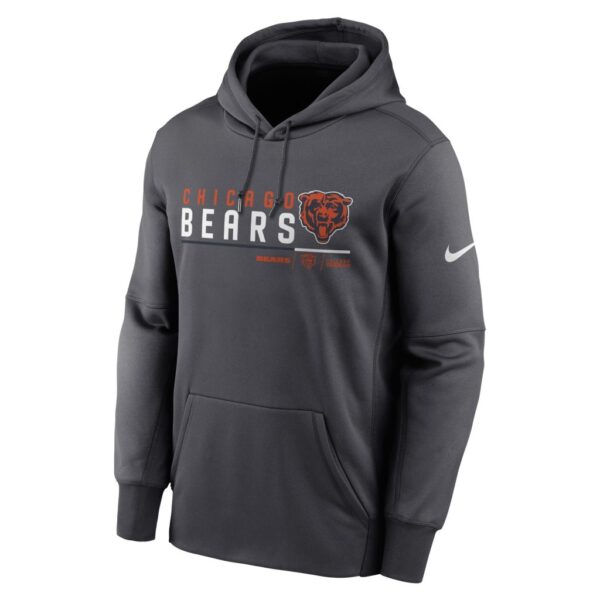 Men's Chicago Bears Nike Anthracite Prime Logo Name Split Pullover Hoodie