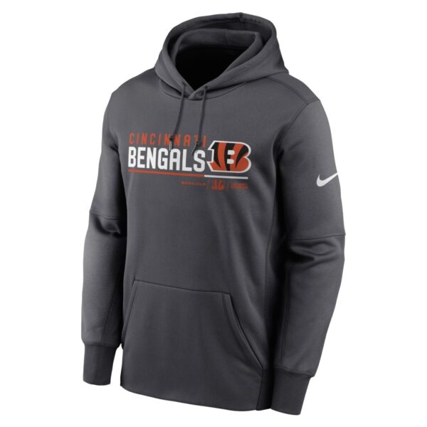 Men's Cincinnati Bengals Nike Anthracite Prime Logo Name Split Pullover Hoodie