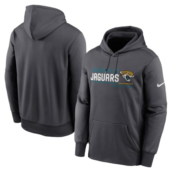 Men's Jacksonville Jaguars Nike Anthracite Prime Logo Name Split Pullover Hoodie