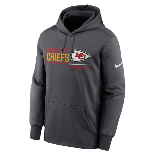 Men's Kansas City Chiefs Nike Anthracite Prime Logo Name Split Pullover Hoodie