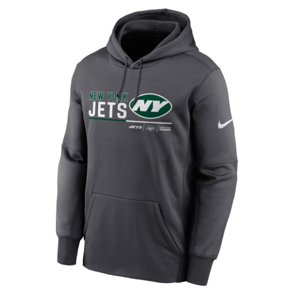 Men's New York Jets Nike Anthracite Prime Logo Name Split Pullover Hoodie