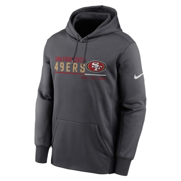 Men's San Francisco 49ers Nike Anthracite Prime Logo Name Split Pullover Hoodie