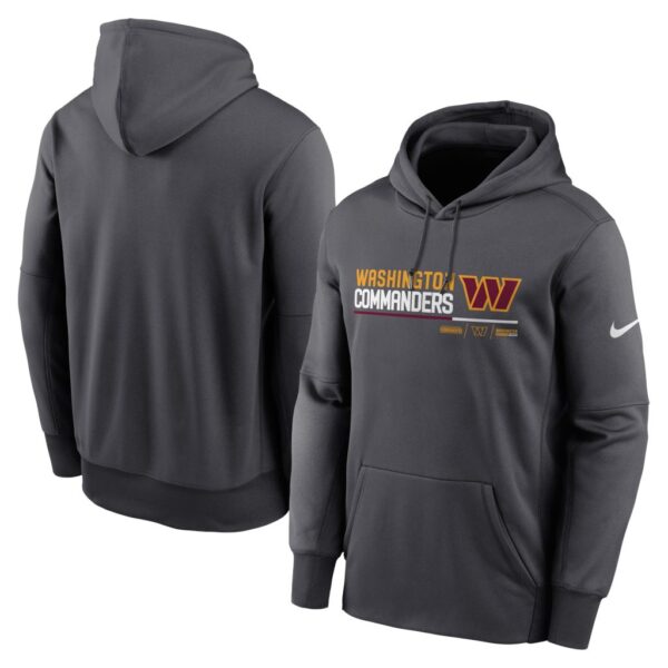 Men's Washington Commanders Nike Anthracite Prime Logo Name Split Pullover Hoodie